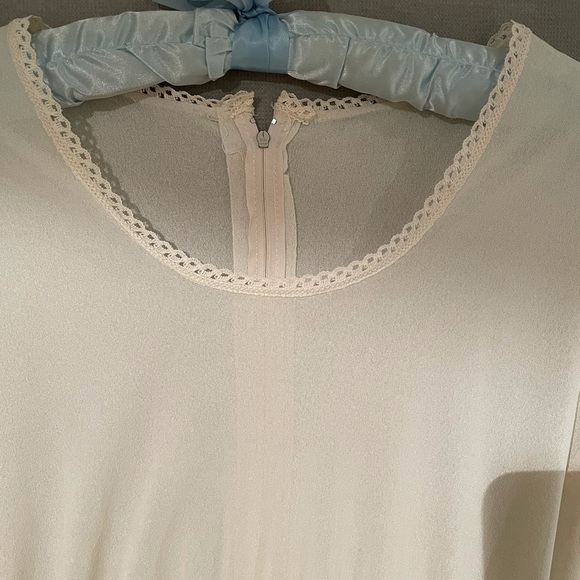 Vintage soft 2pc pleated chiffon blouson dress - Picture 3 of 7